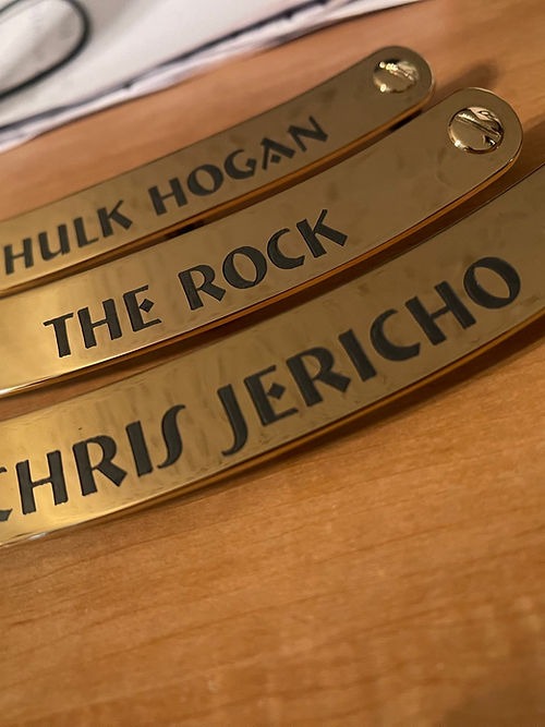 Etched Wrestling Belt Name Plates