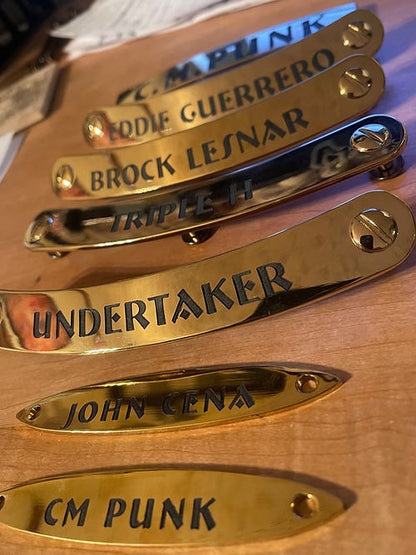 Etched Wrestling Belt Name Plates