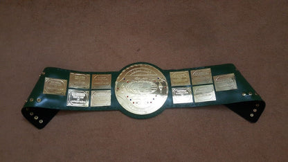 WWF Big Green World Wide Heavyweight Wrestling Champion Title Leather Belt