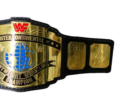 WWF Intercontinental Block Heavyweight Championship Replica Belt Black Strap Red Logo