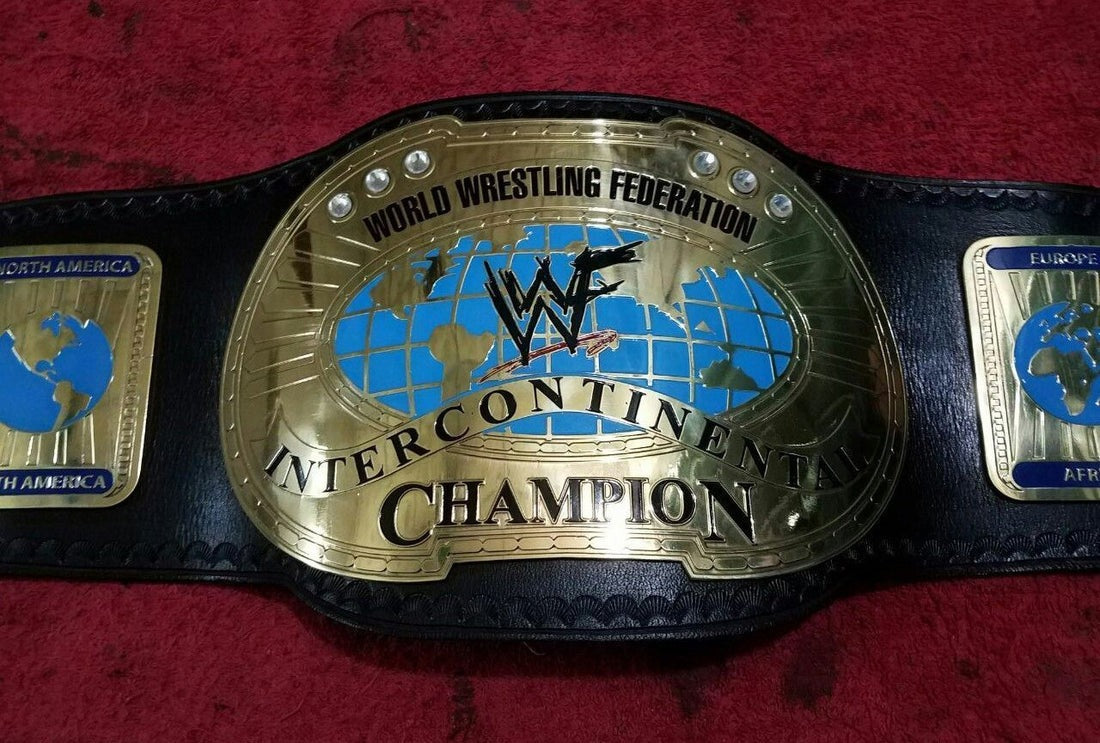 WWF Oval IC Intercontinental Championship Leather Belt