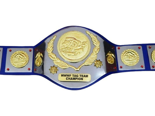 WWWF 82’ Tag Team Championship Old School Trophy Belt Adult Champion