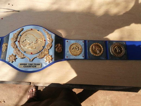 WWWF 82’ Tag Team Championship Old School Trophy Belt