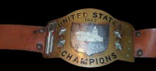 WWWF United States Tag Team Championships Belt 1962 Mark Lewin Don Curtis NWA