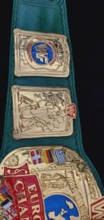 WWF European Championship Wrestling belt block logo 4mm zinc adult size