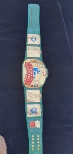 WWF European Championship Wrestling belt block logo 4mm zinc adult size